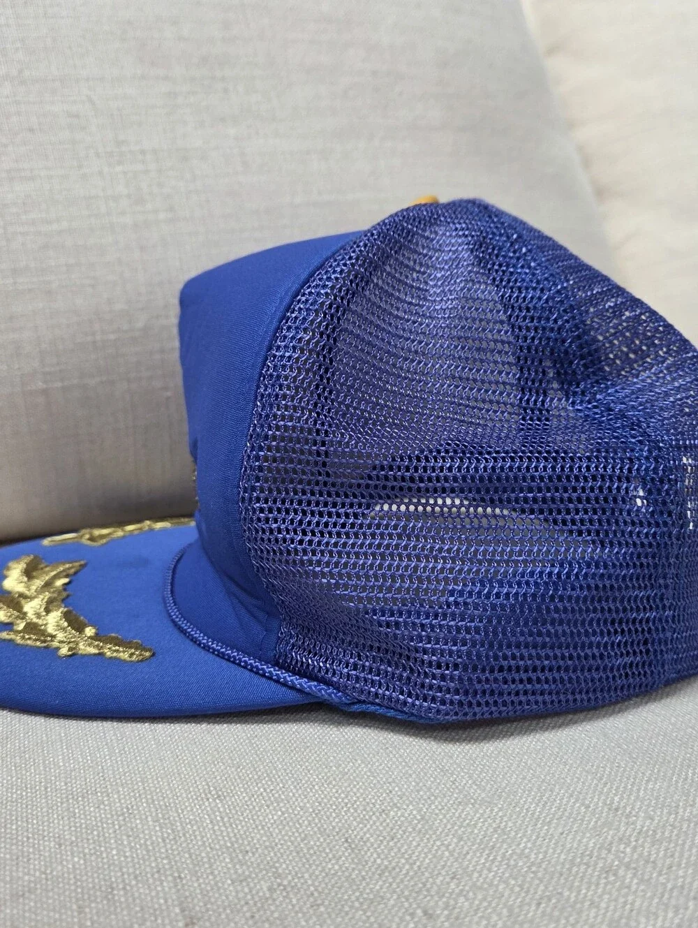 VTG Disneyland Trucker Hat Cap Gold Leaf Embroidered  Castle Snapback